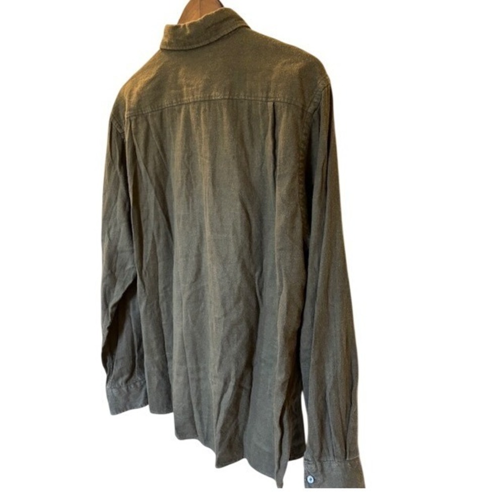 Rodd & Gunn Mens XL Olive Green Italian Fabric Cotton Lyocell Sports Fit Shirt - Picture 7 of 9